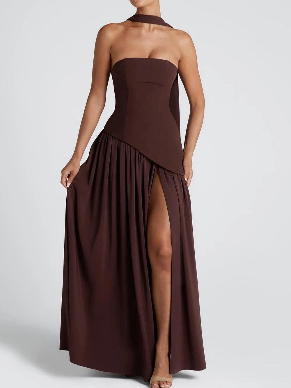 Camila™ - Vestido Maxi con abertura y cinta