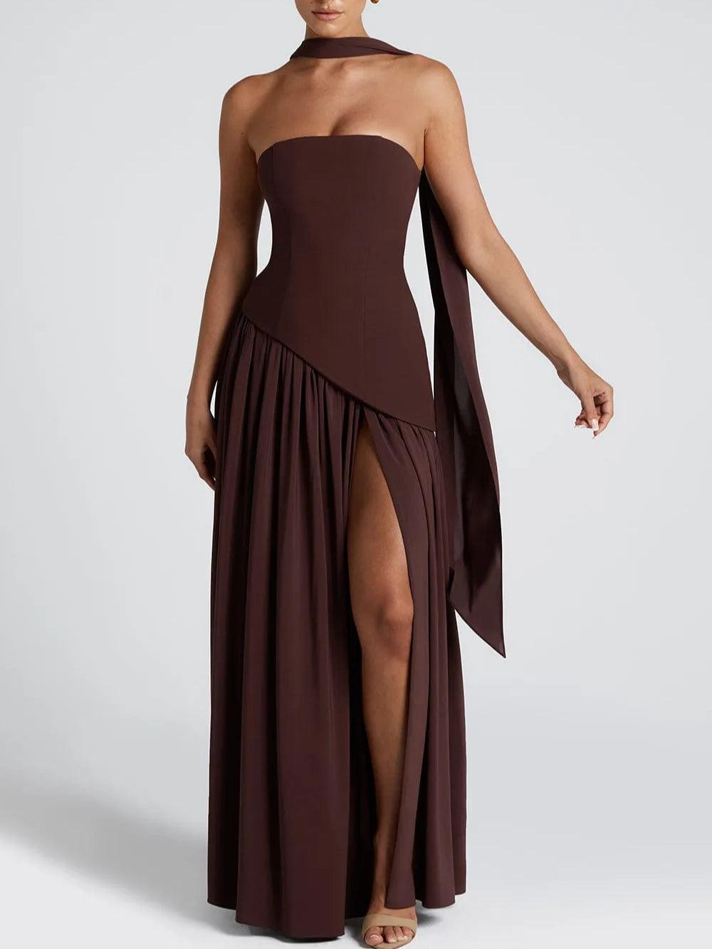 Camila™ - Vestido Maxi con abertura y cinta