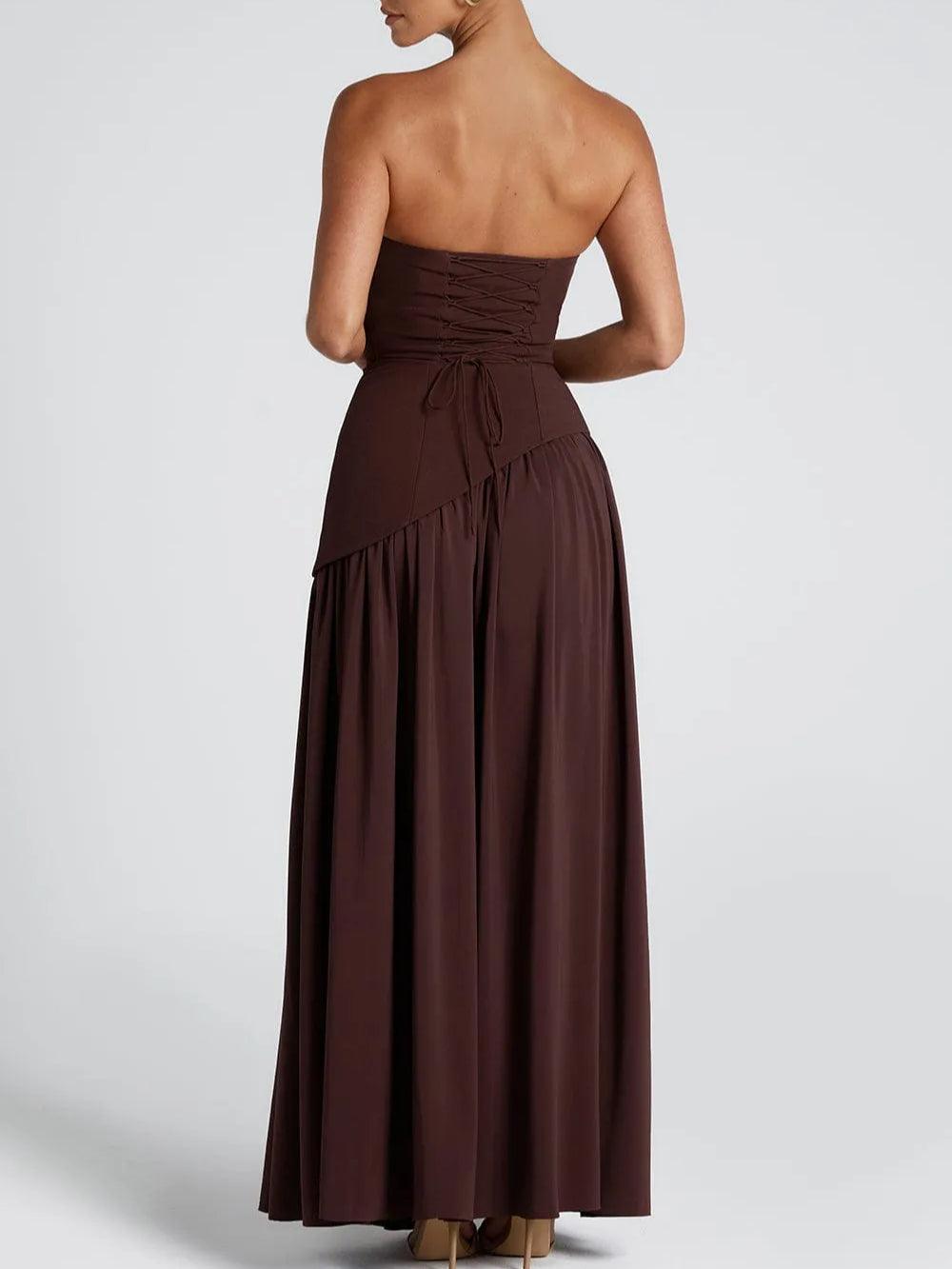 Camila™ - Vestido Maxi con abertura y cinta