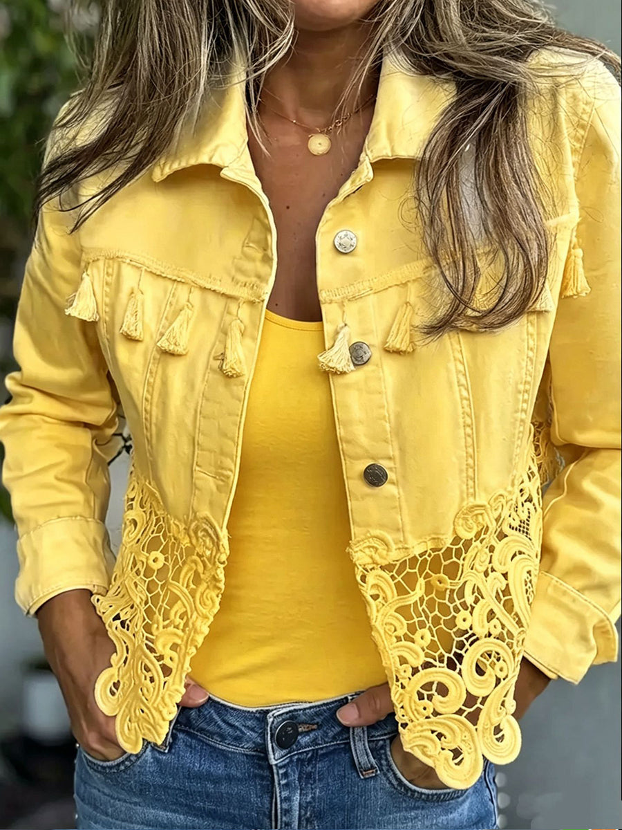 Viviane | Chaqueta de flecos y encaje