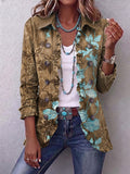 Annette | Chaqueta boho vintage de flores degradadas con volantes