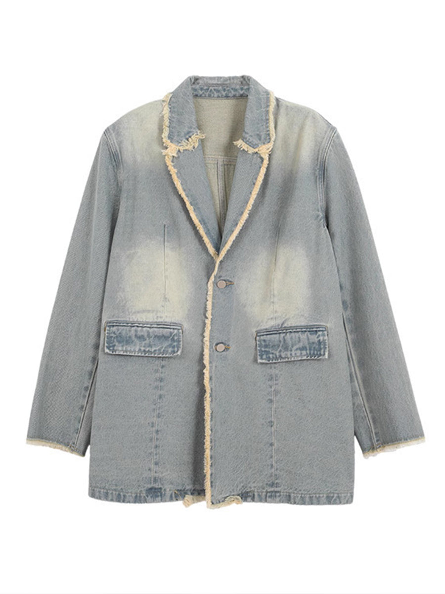 Hélène | Blazer vintage oversize con bordes sin rematar