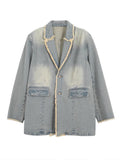 Hélène | Blazer vintage oversize con bordes sin rematar