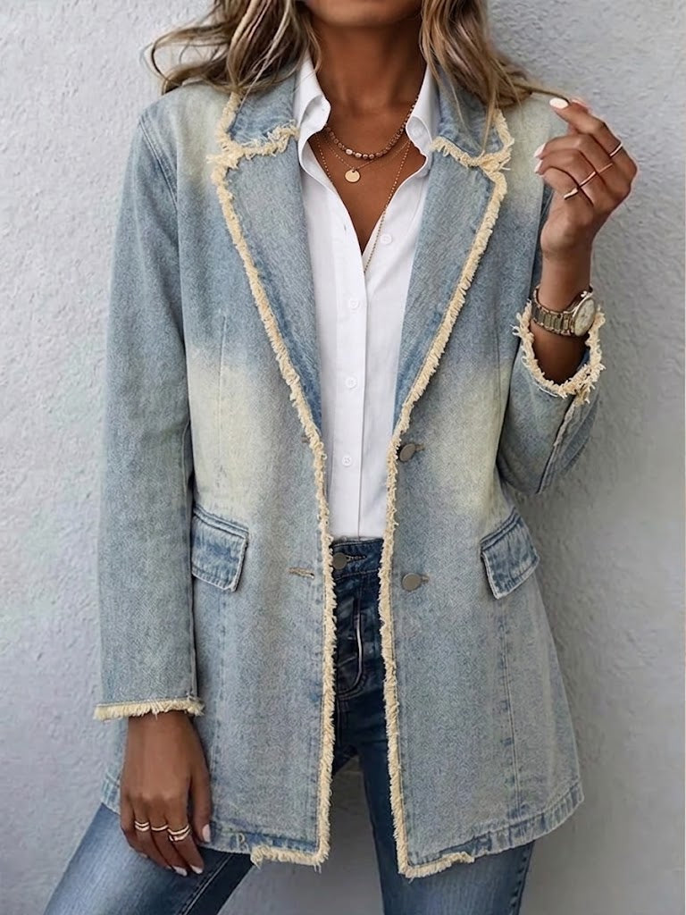 Hélène | Blazer vintage oversize con bordes sin rematar