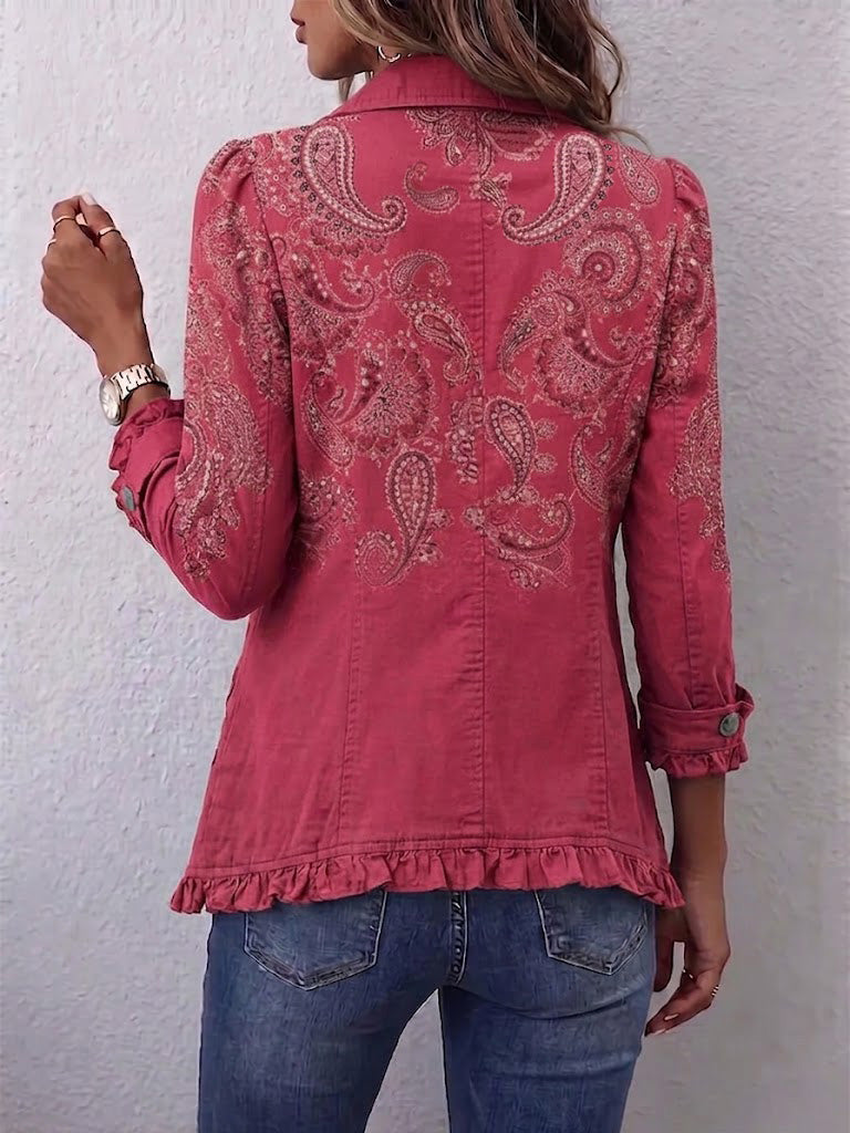 Henriette | Chaqueta plisada con estampado paisley vintage