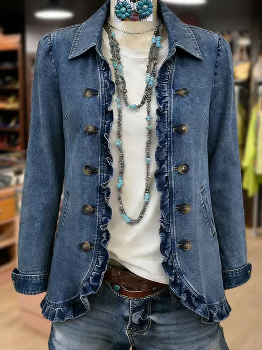 Nicole | Chaqueta de volantes plisados