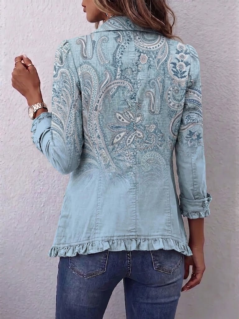 Brigitte | Chaqueta plisada con estampado paisley vintage