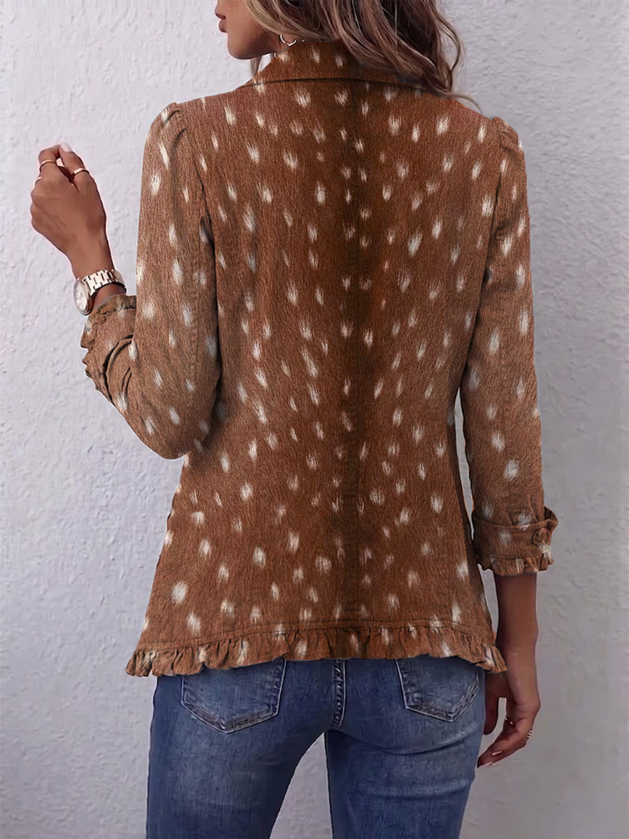Françoise | Abrigo plisado bohemio con estampado animal