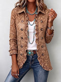 Suzanne | Abrigo plisado vintage bohemio con estampado floral
