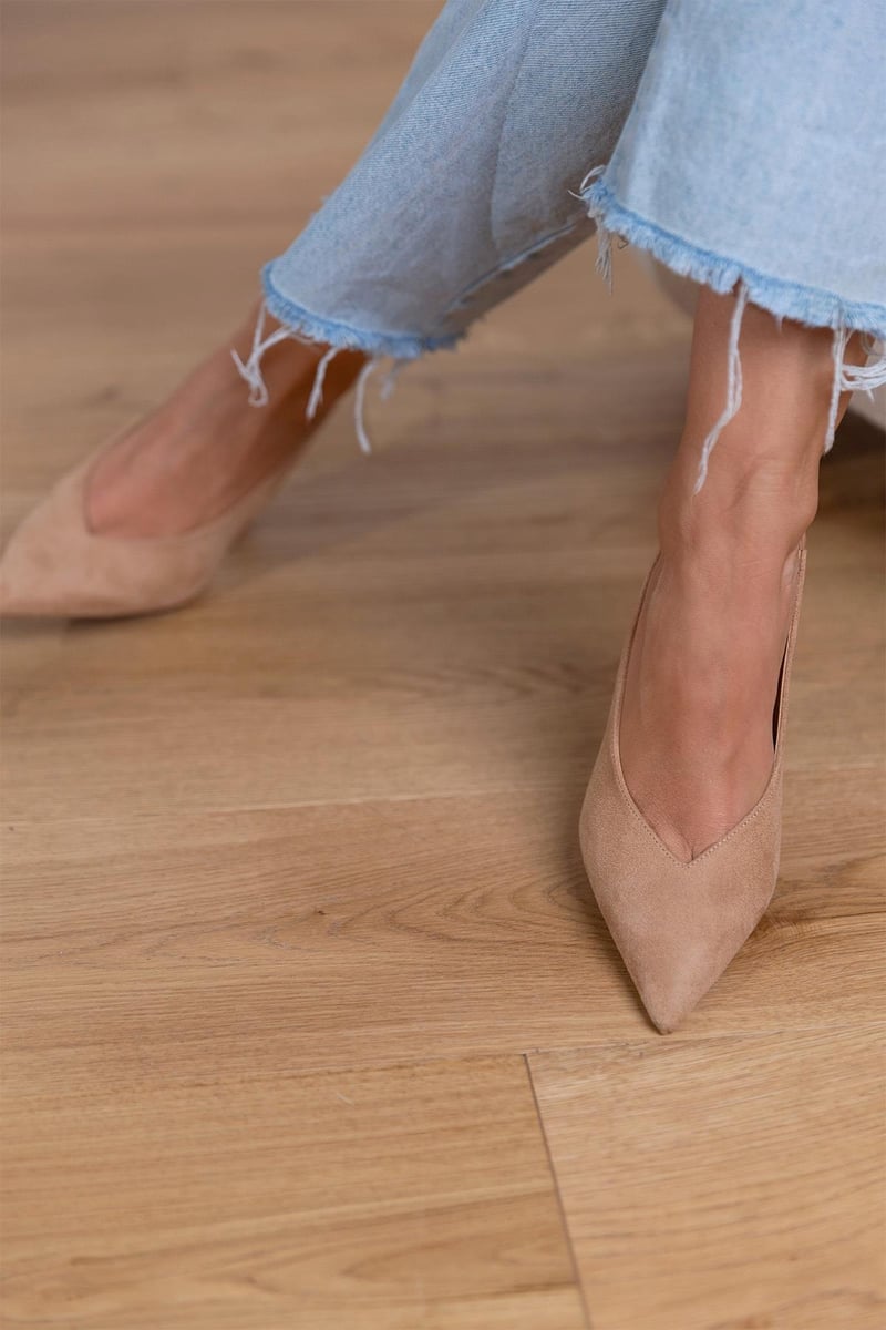 Marlena™ | Tacones Bajos en Tono Nude